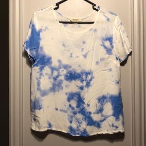 Forever 21 White and Blue Tie-Dye